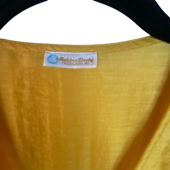 Rubber Ducky Productions, Inc. Golden Tencel Ruffle Mini Wrap Dress SZ S - Picture 3 of 10